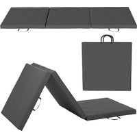 HOMCOM Klappbare Gymnastikmatte, dicke Turnmatte, 180 x 60 x 5 cm, mit Griff, Bodenmatte für Yoga, Sport, Fitness, Pilates, synthetischer Bezug, grau Aosom – Ansicht 1