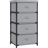 HOMCOM Kommode mit 4 Stoffschubladen, Sideboard mit Stahlrahmen, Aufbewahrungsschrank für Schlafzimmer, Wohnzimmer, 42 x 32 x 80 cm, Grau Aosom – Ansicht 1