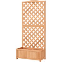 Outsunny Blumenkasten mit Rankgitter - Pflanzkasten - Maße 76L x 36B x 170H cm - Lattenboden - Vorgeöltes Fichtenholz Aosom – Ansicht 1