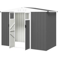 Outsunny Metall Gartenschuppen 2,7 m² Gartenhaus 246 x 117 x 180 cm Geräteschuppen mit Fenster, 4 Belüftungsschlitzen und abschließbarer Tür, Außen-Gartenhaus a – Ansicht 1