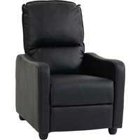 HOMCOM Manuell verstellbarer Relaxsessel 155° mit Fußstütze, ergonomisch gepolsterter Sessel in PU-Leder, Metall- und Holzrahmen für Wohnzimmer und Schlafzimmer – Ansicht 1