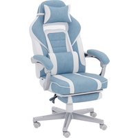 HOMCOM Gaming-Stuhl, ergonomischer Gaming-Sessel mit Fußstütze, höhenverstellbar, bis 150° neigbare Rückenlehne, Kopfstütze und Lendenstütze, 360° drehbarer Bür – Ansicht 1