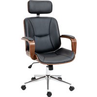 Vinsetto Bürostuhl Ergonomischer Schreibtischstuhl mit Hoher Rückenlehne, Abnehmbarer Kopfstütze Höhenverstellbarer Drehstuhl mit Wippfunktion aus Kunstleder fü – Ansicht 1