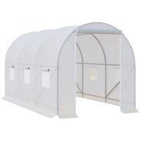 Outsunny Gewächshaus 350x200x200cm Foliengewächshaus Treibhaus Pflanzenhaus ideal für Gartenpflege & Pflanzenzucht Aosom.de – Ansicht 1