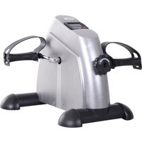 HOMCOM Heimtrainer Mini Bike Pedaltrainer Trainingsrad Fahrradgerät mit LCD-Display Gusseisen Silber 35 x 40 x 31 cm Aosom – Ansicht 1