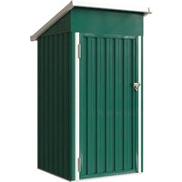 Outsunny Gartenschuppen für Außen 0,74 m², 107,5x91x185 cm, Metall-Gartenschuppen mit geneigtem Dach, Tür mit Verriegelung und Belüftungen zur Aufbewahrung von  – Ansicht 1