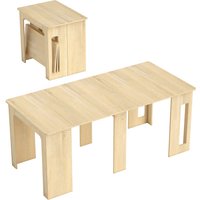 HOMCOM Esstisch, 60-180x85cm Ausziehbar Küchentisch für bis 6 Personen, Modern Esszimmertisch, für Wohnzimmer, Esszimmer, Küche, Natur Aosom – Ansicht 1