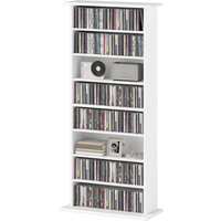 HOMCOM CD- und DVD-Aufbewahrungsregal, Multimedia-Aufbewahrung mit 8 Fächern und 6 verstellbaren Regalen, max. Kapazität 360 CDs/185 DVDs und Blu-rays, 58 x 24  – Ansicht 1