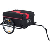 HOMCOM Lastenanhänger für Fahrräder, Transportanhänger CargoTrailer, Schwarz, Neu Aosom – Ansicht 1
