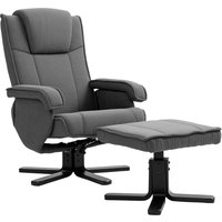 HOMCOM Relaxsessel mit Hocker, 360°drehbarer Fernsehsessel mit Verstellbar Rückenlehne, Liegefunktion, Wippfunktion, TV-Sessel mit Samtoptik, Kopfstütze für Woh – Ansicht 1