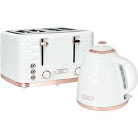 HOMCOM Wasserkocher Toaster Set Frühstück-Set mit 1,7L Wasserkocher, 4 Scheiben Toaster, 2200 W, 7 Bräunungsstufen, Auftauen, Aufwärmen und Krümelfach, Otter Th – Ansicht 1