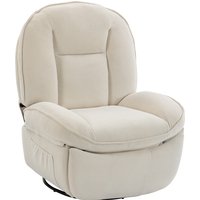HOMCOM Relaxsessel, Gepolsterter Fernsehsessel mit Liegefunktion, Tiefer Sitzfläche Drehbarer Liegesessel mit Schaukelfunktion, Fußteil, Seitentasche, Chenille- – Ansicht 1