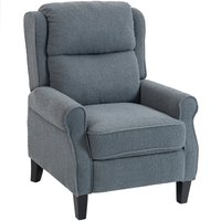 HOMCOM verstellbarer Sessel aus Teddy-Fleece, Relaxsessel mit ausziehbarer Fußstütze, gepolsterter Sitz, Taschenfederkern, für Wohnzimmer, Büro, Heimkino, grau  – Ansicht 1