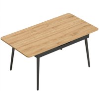 HOMCOM Esstisch Ausziehbar 130-160 x 85 cm Esszimmertisch für 4–6 Personen Rechteckiger Küchentisch mit Industrie-Design, Abgerundete Kanten für Küche Esszimmer