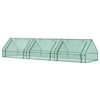 Outsunny Gewächshaus für Gemüsegarten, wasserdicht und UV-beständig mit 3 aufrollbaren Fenstern, Mini-Gewächshaus für Pflanzen aus Stahl und Polyethylen, 400x10 – Ansicht 1