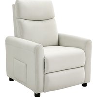 HOMCOM Relaxsessel Fernsehessel mit Liegesessel, Taschenfedern, dick gepolstertem hochdichtem Schaumstoff, Fußstütze, Stoff in Leinenoptik, TV Seesel für Wohnzi – Ansicht 1