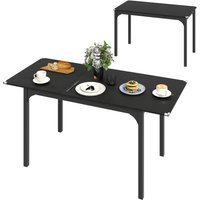 HOMCOM Klappbarer Esstisch, ausziehbarer rechteckiger Küchentisch für 4 bis 6 Personen, Stahlbeine, für kleine Räume, Esszimmer, Schwarz Aosom – Ansicht 1
