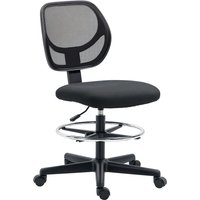 Vinsetto Stehstuhl Büro, höhenverstellbarer ergonomischer Bürostuhl, Drehstuhl mit verstellbarer Fußstütze, Schwarz für komfortables Arbeiten Aosom.de – Ansicht 1