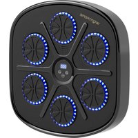 SPORTNOW Music Boxing Machine, elektronische Bluetooth Boxmaschine mit LED-Leuchten, Musik, Wandmontage Boxziel für Erwachsene, Heimübungen, Schwarz Aosom – Ansicht 1