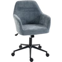 HOMCOM Ergonomischer Bürostuhl, Chenille-Bürodrehstuhl mit Höhenverstellung, Wippfunktion, dicker Polsterung, 360° drehbar, für Zuhause, Schlafzimmer, Blau Aoso