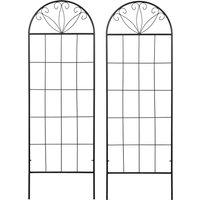 Outsunny Trellis Garten Set von 2 Unterstützung für Kletterpflanzen aus Metall - 51 x 152 cm schwarz Aosom – Ansicht 1