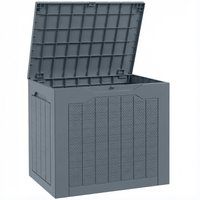 Outsunny Gartentruhe für draußen 93L aus PP, wasserdichte Gartentruhe mit integrierten Griffen und Haken für Vorhängeschloss, Außenaufbewahrung für Garten Terra – Ansicht 1