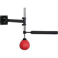 HOMCOM Boxgestell Spinning Bar Boxing Wandhalterung klappbar mit Reflexstange Höhenverstellbarer 360° Schaukel für Erwachsene, Rot Aosom – Ansicht 1