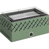Outsunny Holzkohlegrill, Tragbarer Grill, 45,5x29x21 cm, mit integriertem Ventilator, einstellbare Temperatur und Kohleschale, für Camping, Picknick, Gartenpart – Ansicht 1