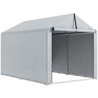 Outsunny Garagenzelt 2,2 x 1,6 m Wasserdicht Gerätezelt mit Rollbar Reißverschlusstür Satteldach Stahlrahmen, UV-beständig Lagerzelt, Zeltgarage Unterstand für  – Ansicht 1