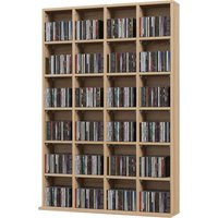 HOMCOM CD- und DVD-Aufbewahrung, Multimedia-Regal mit 24 Fächern, maximale Kapazität von 480 CDs/312 DVDs, Bücherregal aus Holz mit verstellbaren Regalen, 89 x  – Ansicht 1
