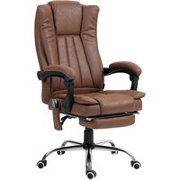 Vinsetto massierender und beheizbarer Bürostuhl, Bürostuhl, ergonomischer Stuhl mit höhenverstellbarer Sitzfläche, neigbarer Rückenlehne, Fußstütze und kabelgeb – Ansicht 1
