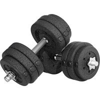 HOMCOM Hantelset mit 30 kg Gewicht (8x2,5 kg, 4x1,5 kg), Hanteln aus Stahl und Sand mit rutschfestem Griff, für Fitness-Training zu Hause, 43x18x7,5 cm, Schwarz – Ansicht 1