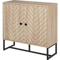 HOMCOM Buffet Schrank 2 Türen Holz und metallische Füße Schwarz 80L x 29,5B x 80H cm Aosom – Ansicht 1