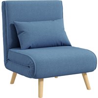 HOMCOM 3-in-1 Schlafsessel 1-Sitzer, Sessel & Gästebett - 5-fach verstellbare Rückenlehne, Kissen inklusive, gepolsterter Sitz - für Büro, Wohnzimmer, Schlafzim – Ansicht 1