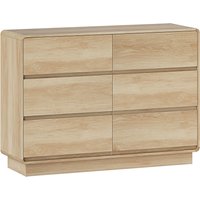 HOMCOM Anrichte mit 6 Schubladen, Kommode mit abgerundeten Kanten, Sideboard für Wohnzimmer, Küche, Flur, Büro, Natur, 120x38x86 cm Aosom – Ansicht 1