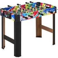 HOMCOM Tischfußball Klassisch mit 2 Bällen und 2 Punktetafeln, Spieltisch aus MDF, Edelstahl und Kunststoff, 86.5x43.5x63 cm, Mehrfarbig Aosom – Ansicht 1