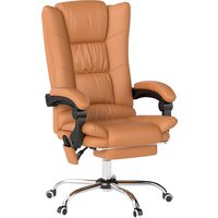 Vinsetto Bürostuhl mit Vibrationsmassage Ergonomischer Chefsessel mit Lendenwärmer, Liegefunktion, Fußstütze, Höhenverstellbar Schreibtischstuhl, Drehstuhl mit 