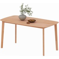 HOMCOM Rechteckiger Esstisch für 6 Personen in naturholzoptik 150 cm mit massivem Holzrahmen und großer Tischplatte, für Esszimmer, Wohnzimmer, Büro Aosom – Ansicht 1