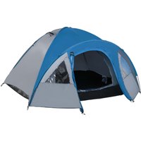 Outsunny Doppelwandzelt Kuppelzelt Outdoor Iglu für 4 Personen, 4 Jahreszeiten, wasserdicht, mit Moskitonetz, Tragetasche Aosom