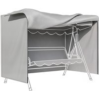 Outsunny Abdeckung für Gartenschaukel, Schutzhülle für Hollywoodschaukel, Abdeckhaube, Wasserfest, Sonnenschutz, Oxford, Grau 205 x 124 x 164 cm Aosom – Ansicht 1