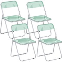 HOMCOM Set aus 4 klappbaren Acrylstühlen, platzsparende Klappstühle für den Innenbereich mit Stahlgestell, tragbarer Klappstuhl für Zuhause Büro Küche Veranstal – Ansicht 1