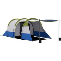 Outsunny Campingzelt, Tunnelzelt für 3 Personen, mit Lichthaken, Vorzelt, 2 Räumen, Winddicht Familienzelt mit Tragetasche, 2000mm Wasserabweisend Pop Up Zelt f – Ansicht 1