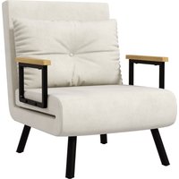 HOMCOM Schlafsessel 4 in 1 Sessel mit Schlaffunktion, 183 x 63 cm Klappbar Schlafsessel mit 5-stufig Verstellbarer Rückenlehne, Lendenkissen und Samtoptik für W
