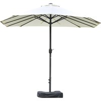 XXL-Gartenschirm, großer Sonnenschirm 4,6L x 2,7B x 2,4H m, Kurbelöffnung und -schließung, Stahl, hochdichtes Polyester, Gewichtssäcke und Sonnenschirmsockel in – Ansicht 1