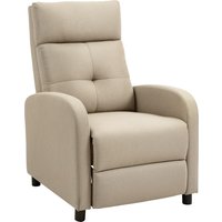 HOMCOM Relaxsessel, Fernsehsessel mit Liegefunktion, TV-Sessel mit Leinenoptik, Gepolstert Liegesessel mit Taschenfederkern, Ruhesessel bis 150 kg belastbar für
