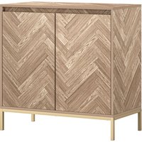 HOMCOM Aufbewahrungsschrank Buffet im skandinavischen Stil mit 2 Chevron-Türen, verstellbarem Regal und Stahlbeinen, Aufbewahrungsschrank für Wohnzimmer, Esszim – Ansicht 1