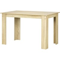 HOMCOM Moderner Esstisch mit großem Plateau für 4-6 Personen aus Spanplatte, Maße 120L x 69B x 75H cm Eiche Aosom – Ansicht 1