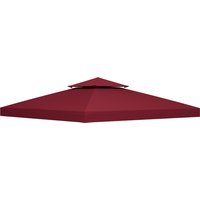Outsunny Ersatzdach für Pavillon 3 x 3 m wasserdicht Pavillondach mit Doppeldach Ablauflöcher, Ersatzbezug Ersatzteile für Gartenpavillon Gartenzelt Weinrot Aos – Ansicht 1
