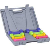 HOMCOM Hantelset Kurzhantel Set mit Koffer 4 Hantelpaare 05 1 15 2 kg tragbar für Zuhause und Fitnessstudio Eisen Kunststoff Aosom.de – Ansicht 1