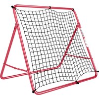 SPORTNOW Tragbares Fußball-Reboundnetz, 5 verstellbare Winkel, Stahl und doppellagiges Nylon, für Training: Fußball, Fußballtennis, Handball, 103x72x89cm, Rot A – Ansicht 1